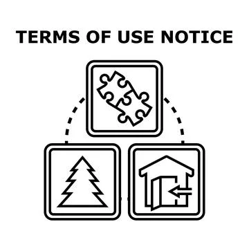 Terms of use notice concept with icons Stock Illustration
