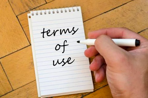 Terms of use text concept on notebook Stock Photos