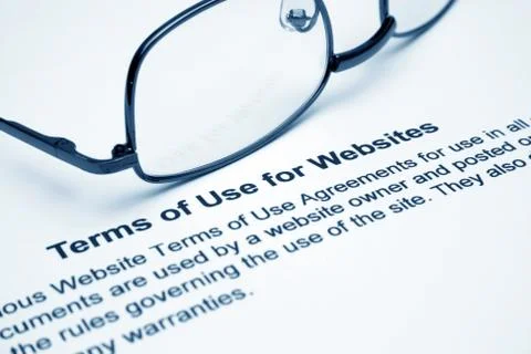 Terms of use for websites Stock Photos