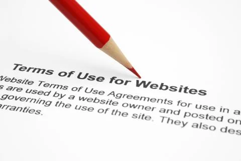 Terms of use for websites Stock Photos