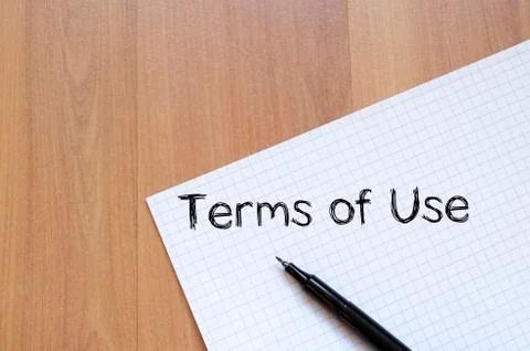Terms of use write on notebook Stock Photos