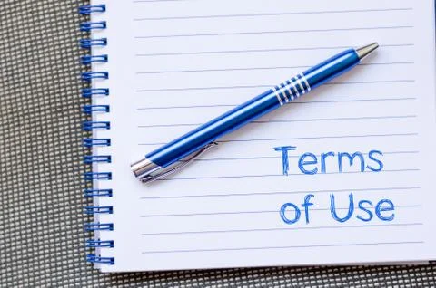 Terms of use write on notebook Stock Photos