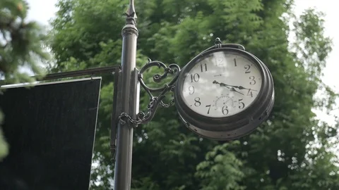 Ternopil old black clock in the park 库存影片 106813608