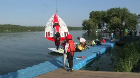 Ternopil powerboat fest 2011 Stock Footage 10719880