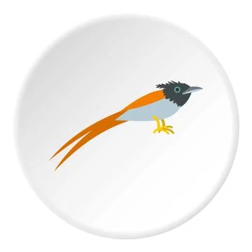 Terpsiphone paradisi icon circle 스톡 일러스트