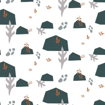 Terra abstract shapes seamless pattern. Papercut repeat background for wrap Stock Illustration