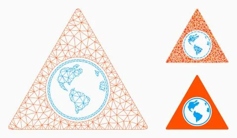 Terra Triangle Vector Mesh 2D Model and Triangle Mosaic Icon 스톡 일러스트