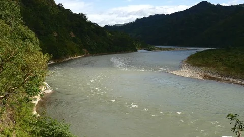 Terraba river wide Stock Footage 126615906