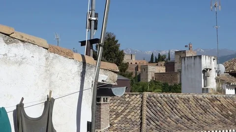 Terrace and Alhambra Stock Footage 76089560