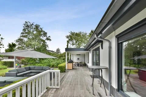 Terrace at the back of the house Stock Photos