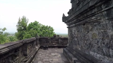 Terrace of the Borobudur Temple, Java, Indonesia Stock Footage 241880178