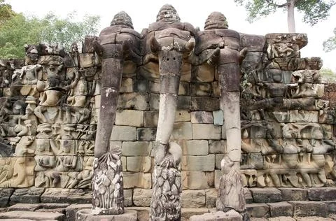Terrace of the elephants Stock Photos