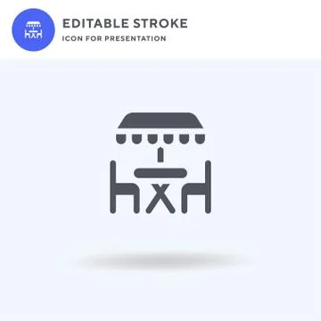 Terrace icon vector, filled flat sign, solid pictogram isolated on white, log Stock Illustration