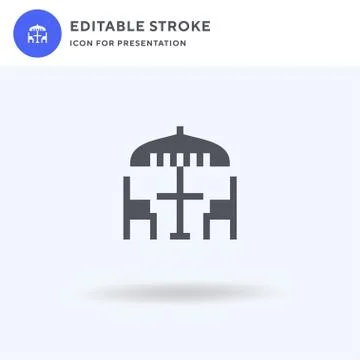 Terrace icon vector, filled flat sign, solid pictogram isolated on white, log Ilustración de archivo