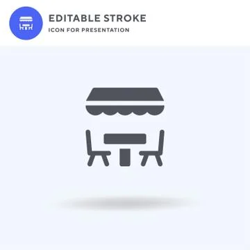 Terrace icon vector, filled flat sign, solid pictogram isolated on white, log Ilustración de archivo