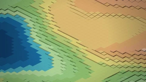 Terrace iso topographic elevation map loop Stock Footage 347727801