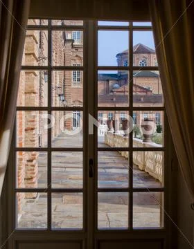 Terrace outside reggia di venaria reale Stock Photos