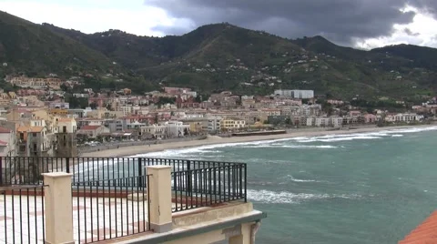 Terrace overlooking the sea Stock Footage 47567779