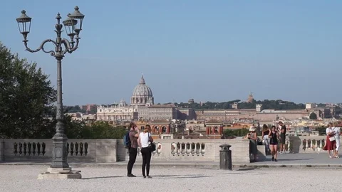 The terrace of the Pincio Video stock 116723065
