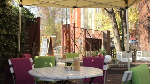 Terrace of a restaurant Stock Footage 61014704