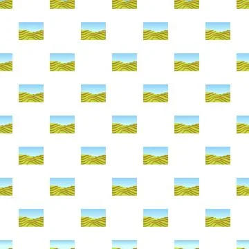 Terrace rice fields cartoon landscape seamless pattern イラスト素材