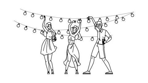 Terrace rooftop party vector Ilustración de archivo