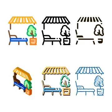 Terrace on the street concepts icon vector outline Ilustración de archivo