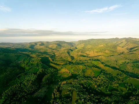 Terraced Dusk Fields Stock Photos