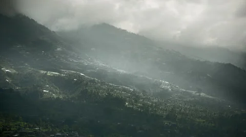 Terraced foothills of Mount Merapi, Indonesia Stock Footage 45349417
