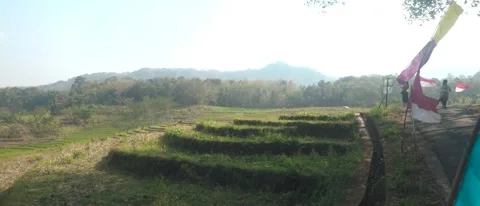 Terraced Rice Fields And Rural Hillside Landscape Bathed In Soft Morning Light Stock Footage 343737010