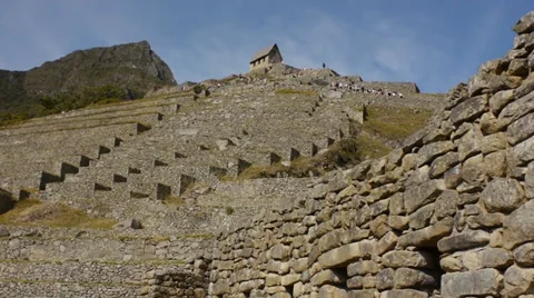 Terraced structure of Machu Picchu Stock Footage 39915599