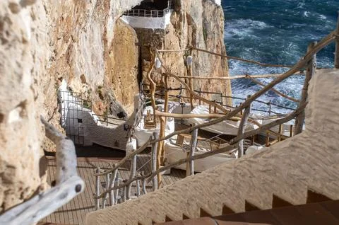 Terraces on cliffs by the sea. Stock Photos