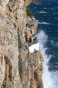 Terraces on cliffs by the sea. Stock-Fotos
