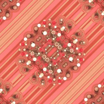 Terracotta 3D Geometric Mandala Pattern with Diagonal Stripes Stock Illustration