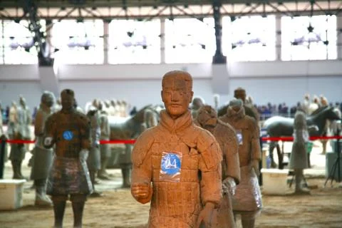  the terracotta army is a collection of terracotta sculptures depicting the armi Stock Photos