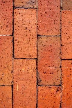 Terracotta Brick Wall Texture Close-Up Stock Photos
