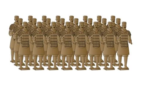Terracotta figures Stock Illustration