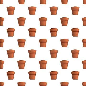 Terracotta flower pots with soil pattern background Stock Illustration