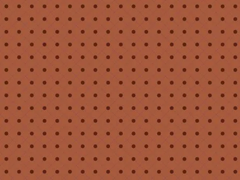 Terracotta Geometric Pattern with Dark Brown Polka Dots and Faint Diamond G.. Stock Illustration