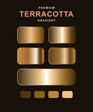 Terracotta gradient texture set with warm earthy tones. Six seamless rectan.. Ilustración de archivo