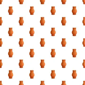 Terracotta jug pattern creating a seamless background Stock Illustration