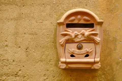 Terracotta mailbox Stock Photos