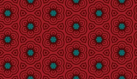 Terracotta pattern with flowers Stock Illustration