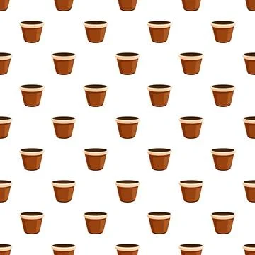 Terracotta plant pots seamless pattern background 스톡 일러스트