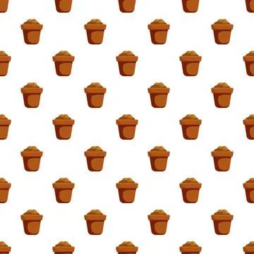 Terracotta pots with soil pattern for gardening background 스톡 일러스트