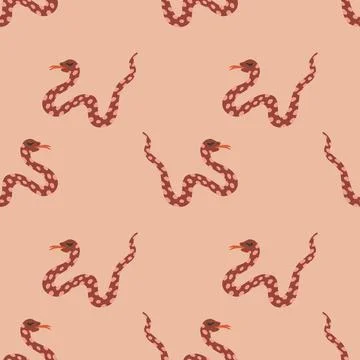 Terracotta snakes boho seamless pattern vector Stock Illustration