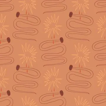 Terracotta snakes boho seamless pattern vector イラスト素材