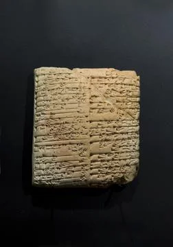 Terracotta sumerian cuneiform tablet from Third Dynasty of Ur, 2030 BCE Fotos Stock