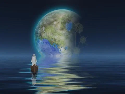 Terraformed Moon Ilustración de archivo