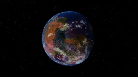 Terraforming Mars Planet Camera Side to Front Video stock 144701533